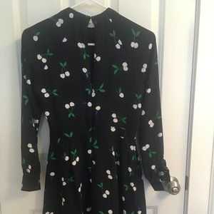 Banana Republic Navy Blue Cherry Print Dress